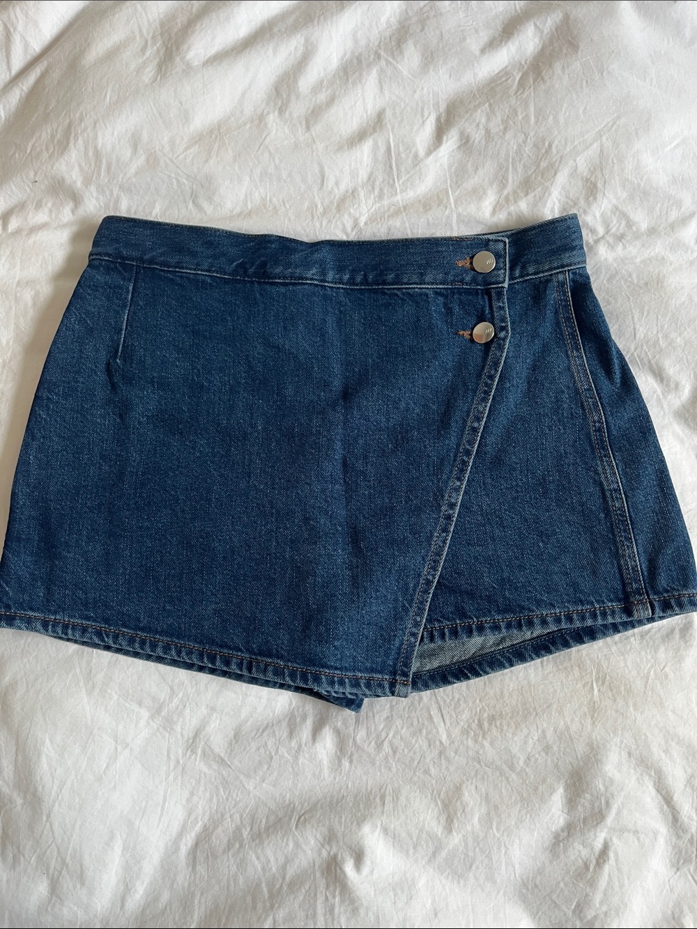 Madewell Denim Micro Mini Wrap Skort